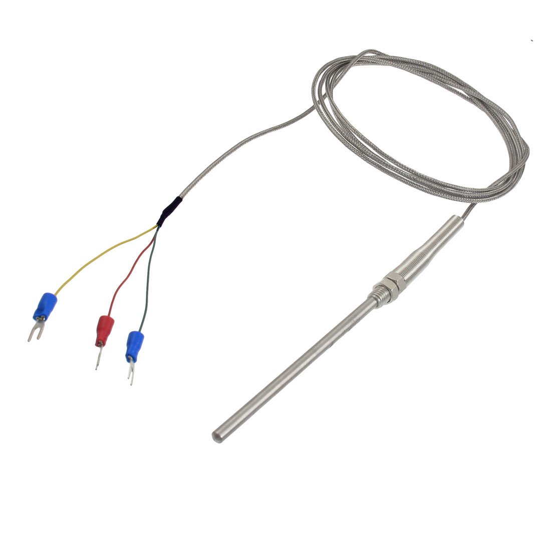 sourcing map 0-400C PT100 Type Temperature Sensors Thermocouple Probe 2 Meters