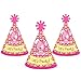 Big Dot of Happiness Girl Puppy Dog - Mini Cone Baby Shower or Birthday Party Hats - Small Little Party Hats - Set of 8