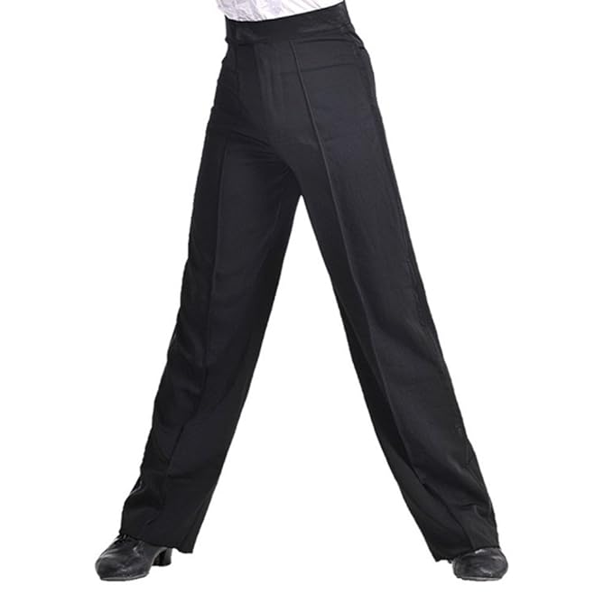 Youmu Männer lateinische Salsa-Tanz-Hosen Glatte Wettbewerb Ballsaal Praxis Hosen Moderne Rumba Tango Tanzkleidung