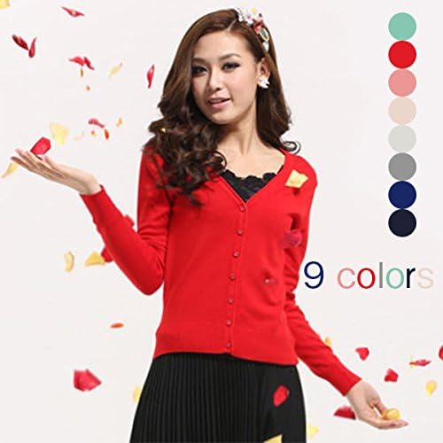 Amazon 長袖vネック ニットカーデ ニットカーディガン レディース 春 夏 秋 長袖 イエロー ネイビー ベージュ サマーニット 綿混 エアコン対策 無地 リゾート シンプル 無地 可愛い カジュアル カーディガン ボレロ 通販