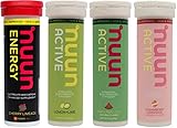 NUUN Hydration New Mixed 4 New Flavors for Electrolyte Hydration Tablets (Cherry Limeade - Active Watermelon - Active Lemon Lime -  Active Strawberry Lemonade)