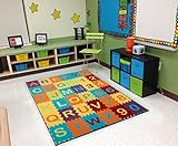 Ottomanson Children's Garden Collection Educational Alphabet, Puzzle Piece Design, 5'0