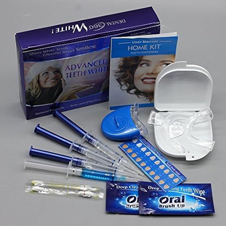 professional teeth whitening kit 4 gel 2 strips 1 led white tooth bleach blanchiment dent tanden bleken blanqueador dental care