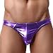 YiZYiF Men's Low Rise Wet Look Leather Like Underwear Pouch Brief Bikinis Briefs (X-Large(Waistline 32.0-42.5