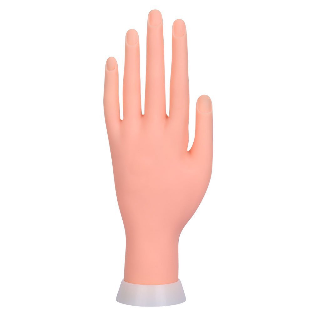 Binnan Manicure Practice Hands & Rubber Flexible Nail Manicure Practice For Learning And Exhibition (Brown)