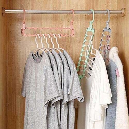 Magic Clothes Hanger Organizer, Rotate Anti-skid Folding Hanger With Multifunction Space Saving And Cascading Features Hangers With 9 Holes For Drying And Storage Double Hook Plastic Non-slip