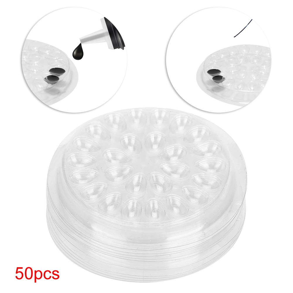 50pcs False Eyelash Glue Holder Disposable Eyelash Glue Holder Plastic Eye Lash Extension Glue Stand Pad Glue Pad for Eyelash Extension
