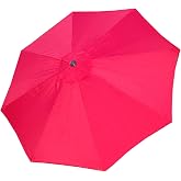 BELLRINO DECOR 7.5ft 8 Ribs RED Replacement STRONG &amp; THICK Patio Umbrella Canopy Cover for (Canopy Only) (RED-78)