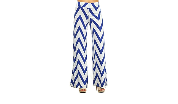 blue and white striped palazzo pants