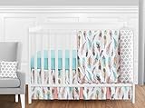 Sweet Jojo Designs 11-Piece Feather Baby Girls Crib Bedding Set without Bumper