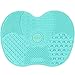 Silicone Makeup Brush Cleaning Mat, Makeup Brush Cleaner,Makeup Brush Cleaner Pad,Cosmetic Brush Cleaning Mat Portable Washing Tool Scrubber with Suction Cup (Mint Green)