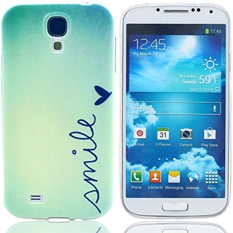 Galaxy S4 case, LECI Mint Smile Love Clear Bumper TPU Soft Case Rubber Silicone Skin Cover for Samsung Galaxy S4 i9500 (Not for S4 Mini)