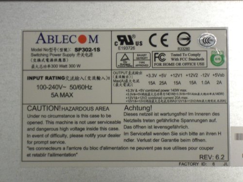 Supermicro 300W (SP302-1S) 1U Power Supplies - PWS-0054