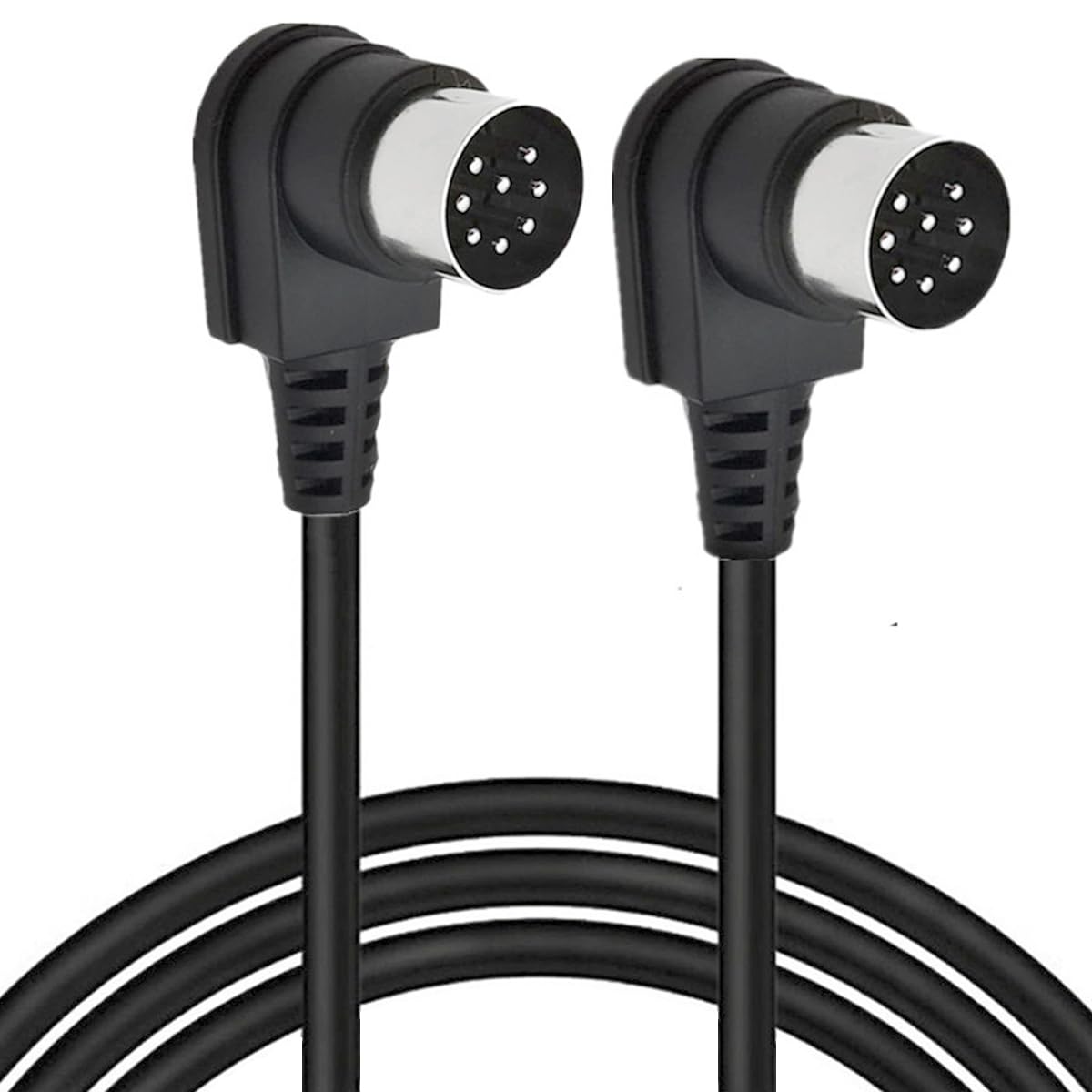 HUHANGGod Dual 90Degree Winkel Großer 8-Pin Din Stecker zum männlichen Lautsprecher Audio Kabel, 2 X 90Degree Din 8-Pin Verlängerungskabel für Bang und Olufsen B&O PowerLink BeoLab (3 Meter)