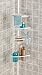 mDesign Bathroom Shower Storage Tension Caddy for Organizing and Containing Soap, Shampoo, Conditioner, Body Wash, Lotion, Wash Cloths, Razors, Foot Scrubbers, Loofahs, Pumice Stones – Pearl White