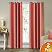 Turquoize Coral Curtains for Bedroom 84 Inch Length Thermal Insulated Blackout Curtain Panels Room Darkening Grommet Top Window Curtain Drapes for Living Room, 2 Panels, W52 x L84, Coral