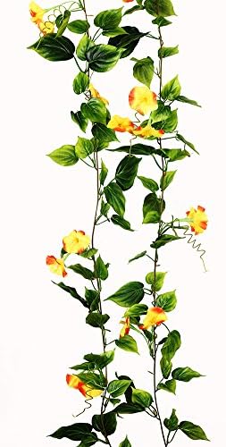 Yatim 2PCS(13FT) Artificial Flowers Ivy Vines Leaf Garland Plants for Hotel Wedding Arch Home Party Garden Craft Art Decor Sunred