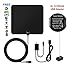 HDTV Antenna - Hometifine Digital Indoor HDTV Antenna - UL Certified Power Adapter, 50 Mile Range, Ultra Slim, 10FT Detachable Cable