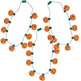 JOYIN 3 Pack Halloween Pumpkin Jack O Lantern Necklace LED Lightup Halloween Party Favors (3 Pieces Pack)