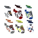 Paw Patrol Little Boys 6 pack Socks (2-4 (Shoe: 4-7), Pup White/Multi)