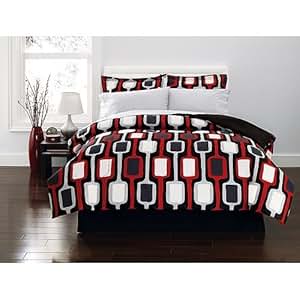 Amazon.com: Black & Red Adult Jazz Queen Comforter & Sheet