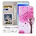 Galaxy J3 2018/J3 Achieve/J3 V 3rd Gen/Amp Prime 3 2018/Sol 3 Wallet Case,MagicSky PU Leather Folio Flip Case Cover with Card Holder,Kickstand for Samsung Galaxy Express Prime 3-Pink Tree
