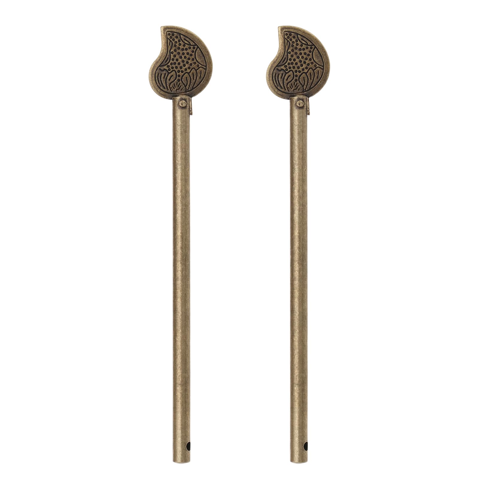 eMagTech 2PCS Retro Bronze Locking Pin Chinese Locking Pin Leaf Style Cabinet Key Latch Door Bolt for Style Drawer Door Wardrobe Door Shoe Cabinet (14mm)