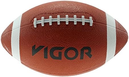 Official Vigor Athletics Youth Size Football W/Tacky Grip Brown White
