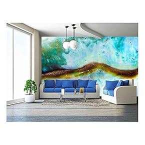 Iridescent Nacre Mother-of-Pearl Inner Side of Paua, Perlemoen or Abalone Shell Macro Background Texture Pattern - Removable Wall Mural | Self-Adhesive Large Wallpaper - 66x96 inches