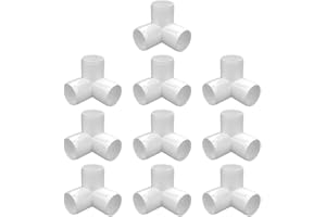 letsFix 3/4" PVC Fittings 3 Way (10-Pack), PVC Elbow 3/4 Inch, UV-Resistant PVC Pipe Fittings for DIY PVC Projects, Furniture-Grade, Fits for 3/4 inch Sch40 PVC Pipe