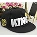 MA&BABY Infant & Toddler Hip Hop Snapback Flat Brim Hats Lettre King Cap (Black)