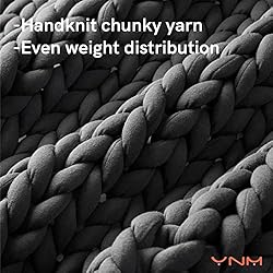 YnM Weighted Blanket, Handmade Chunky Yarn Knitted