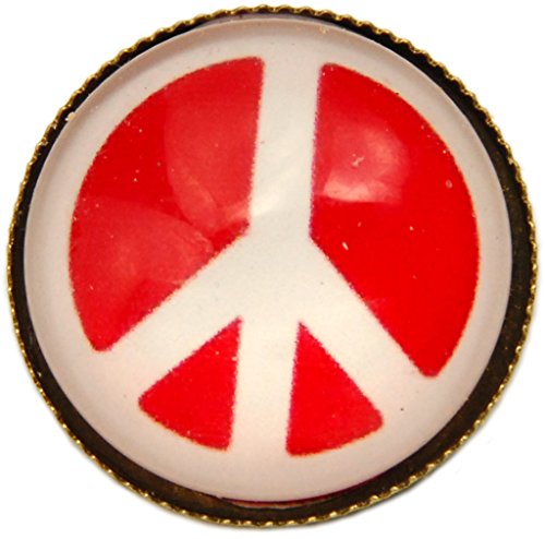 Unisex Peace Symbol Brooch Antique Bronze 20mm + FREE GIFT BAG