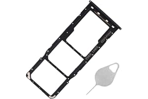 Bestdealing Galaxy A20 SIM Card Tray Dual Replacement A30 Sim Card Holder for Samsung Galaxy A50 A505 A30 A305 A20 A205U Sim Card Tray with Needle Repair Part (Not for Single Sim Card Version) (Black)