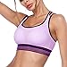 BESTENA Sports Bra, Cross Back High Impact Padded Workout Bras For Women Running and Yoga(Purple,Large)