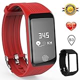 Fitness Tracker,FUNBOT B3 Fitness Watch :Activity Tracker Smart Band with Heart Rate Monitor & Sleep Monitor,IP67 Waterproof Smart Bracelet Pedometer Wristband with Replacement Band for iOS & Android