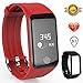 FUNBOT B3 Fitness Tracker,Activity Continuous Heart Rate Monitor Smart Pedometer Bracelet, IP67 Waterproof Fitness Watch Sleep Calorie Counter with Replacement Red Band for Android & iOS