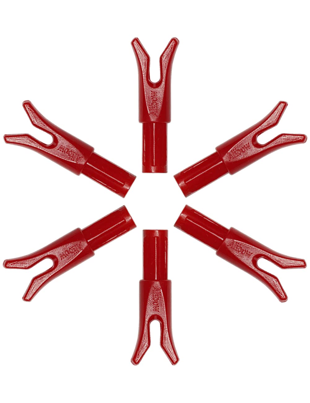 longbowmaker 24 Pack Archery Arrow Fast Speed Nock ID 6.2mm Plastic Insert Speed Nocks for Horseback Archery and Speed Shooting (red-24pcs)