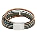 Jenia Women Star Multi-layer Leather Bracelet Braided Wrap Bangle Cuff Alloy Magnetic Clasp