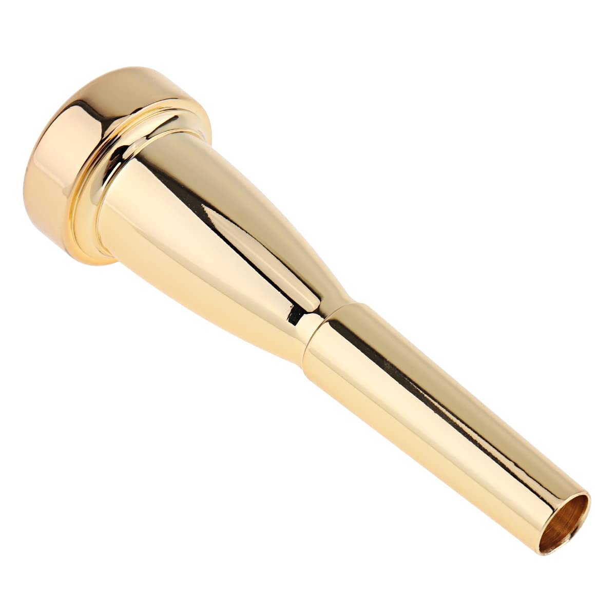 MuzcYM 3C Gold Plated Metal Trumpet Mouthpiece Bullet Shape Fit for Yamaha Bach Conn and King Trumpet