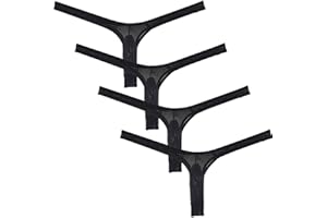 JAXFSTK Men's Minimal Coverage Bulge Thong Underwear See-through Mesh Mini Bikini Tangas