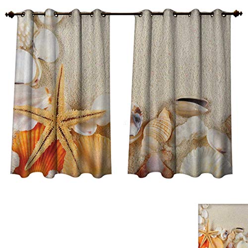 Anzhouqux Seashells Bedroom Thermal Blackout Curtains Group Of