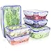 Food Storage Containers with Lids-12 Piece Set(6 Containers and 6 Lids)[60Oz,31Oz,14Oz]Airtight Leak Proof Meal Prep Containers - BPA Free Plastic Food Containers - Freezer&Microwave&Dishwasher Safe