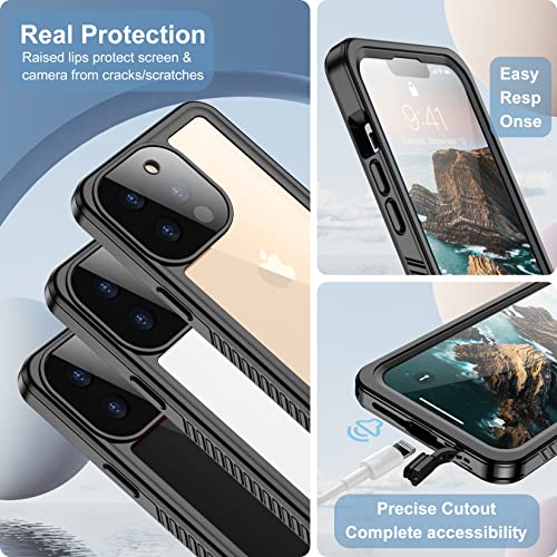 Temdan iPhone 13 Pro Case Waterproof,Builtin Screen Protector, Full