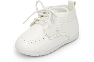 ohsofy Infant Baby Boy Oxford Shoes PU Leather Loafers Rubber and Soft Sole Wedding Dress Shoes Toddler Girl Baby Walking Sho