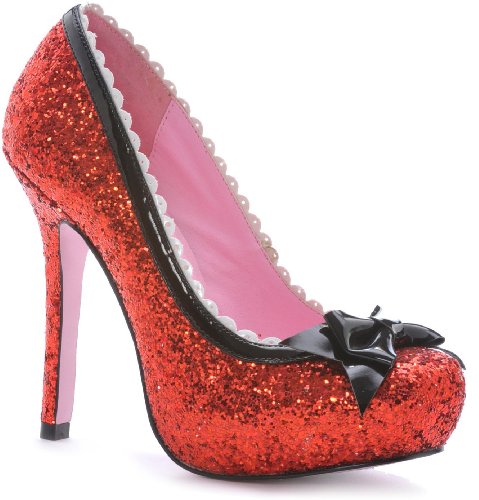 Sexy Adult Women Princess Glitter Pumps By Leg Avenue, Red, 8 (Size 8)