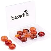 BEADIA Natural Red Agate Rondelle Stone with Large Hole (5.5mm) Loose Semi Gemstone Beads for Jewelry Making 14mmx7.5mm 12pcs