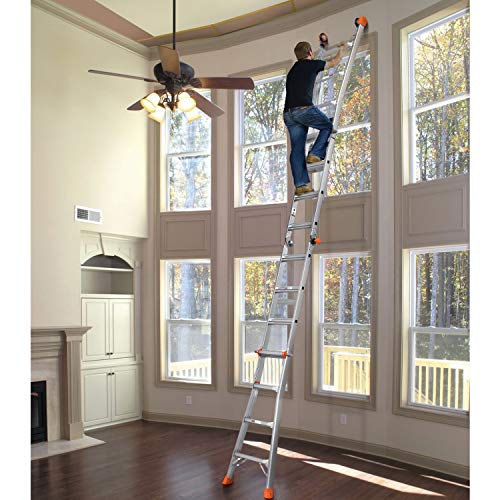 TACKLIFE Extension Ladders, Velocity with Wheels, 17 Ft, MultiPosition