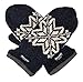 BRUCERIVER Mens Snowflake Knit Mittens with Warm Thinsulate Fleece Lining (ONE SIZE, Black)