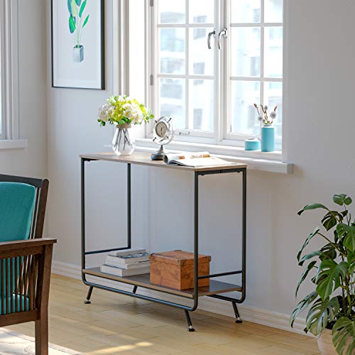 HOMECHO Farmhouse Industrial Console Table, 2Tier Vintage Sofa Console